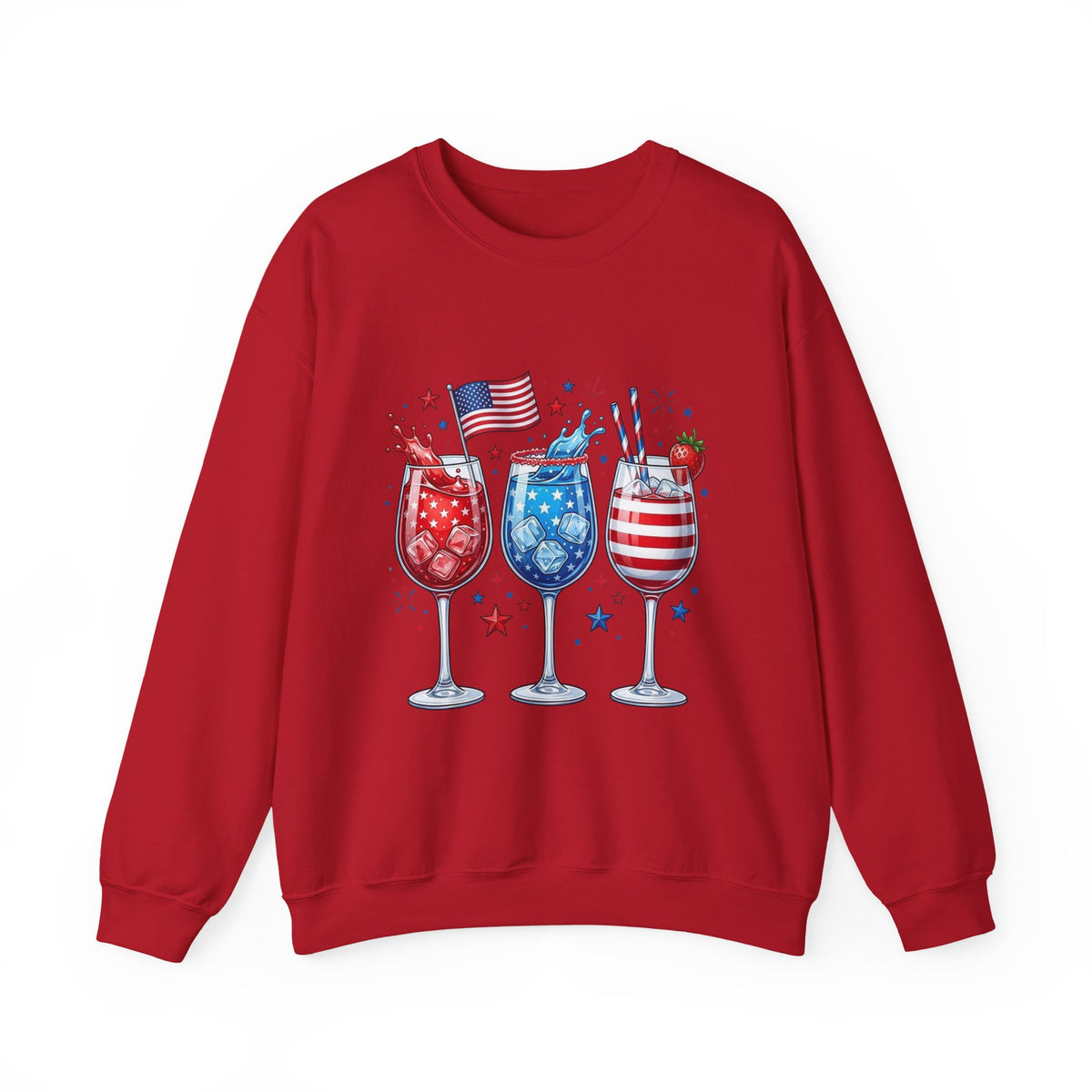 Fourth of July Cocktail Crewneck Sweatshirt in another color option