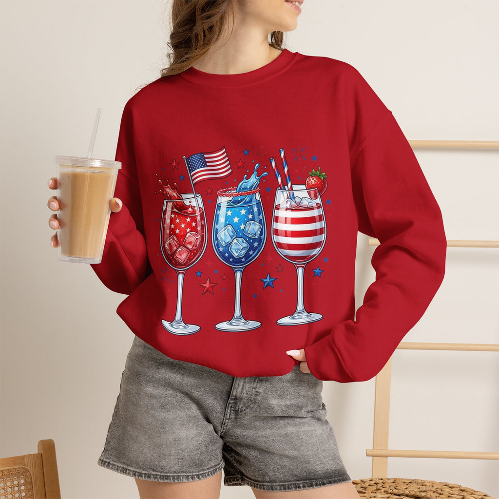 Fourth of July Cocktail Crewneck Sweatshirt, unisex sizes