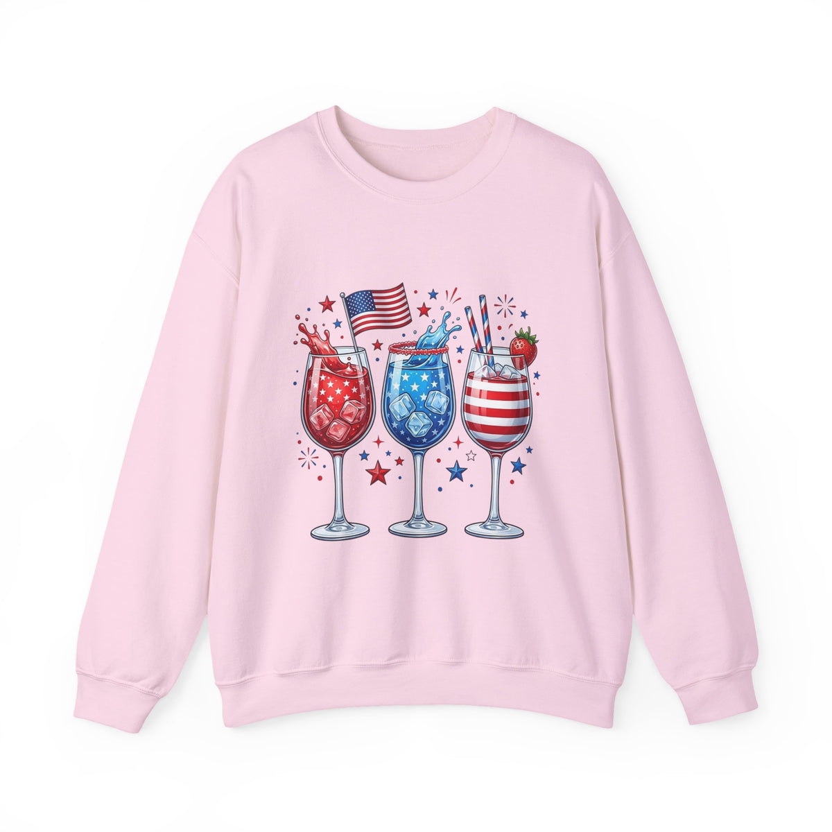 Fourth of July Cocktail Crewneck Sweatshirt color option