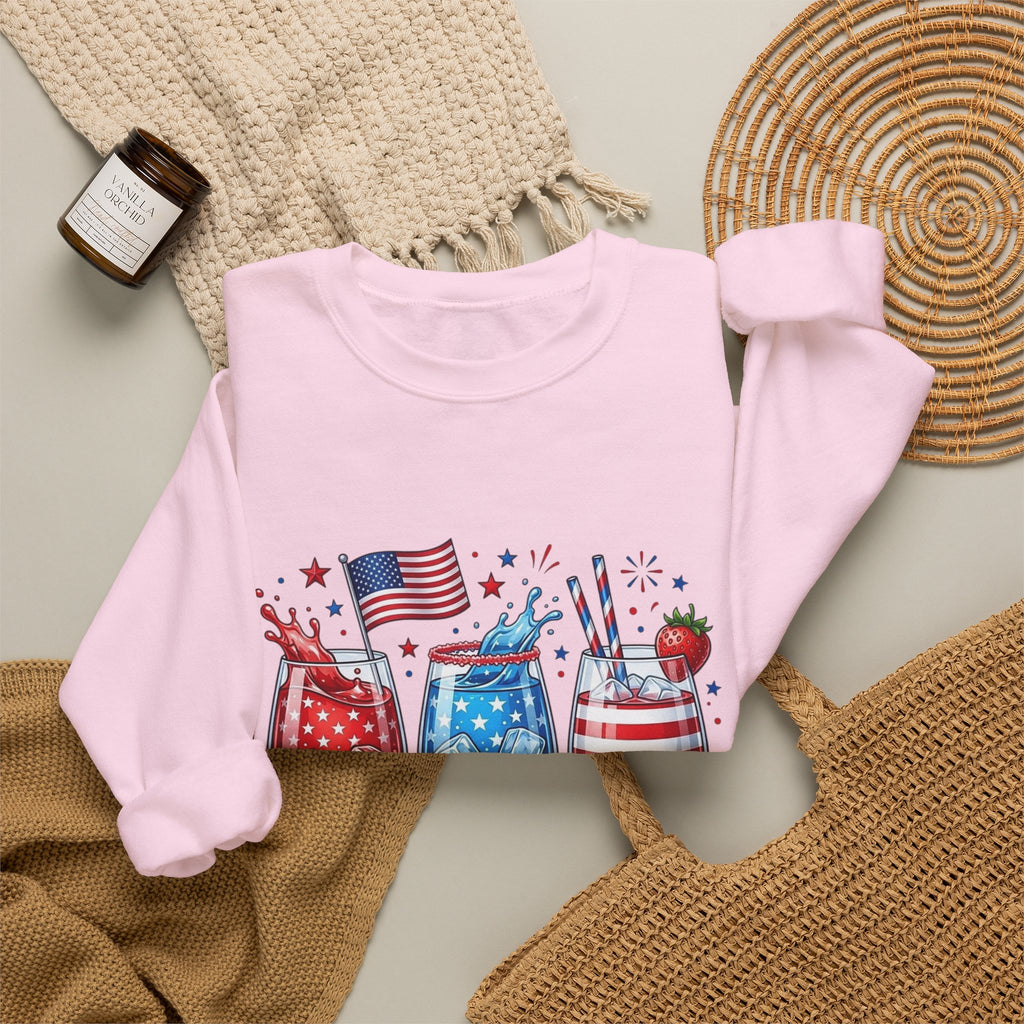 Fourth of July Cocktail Crewneck Sweatshirt, color option view